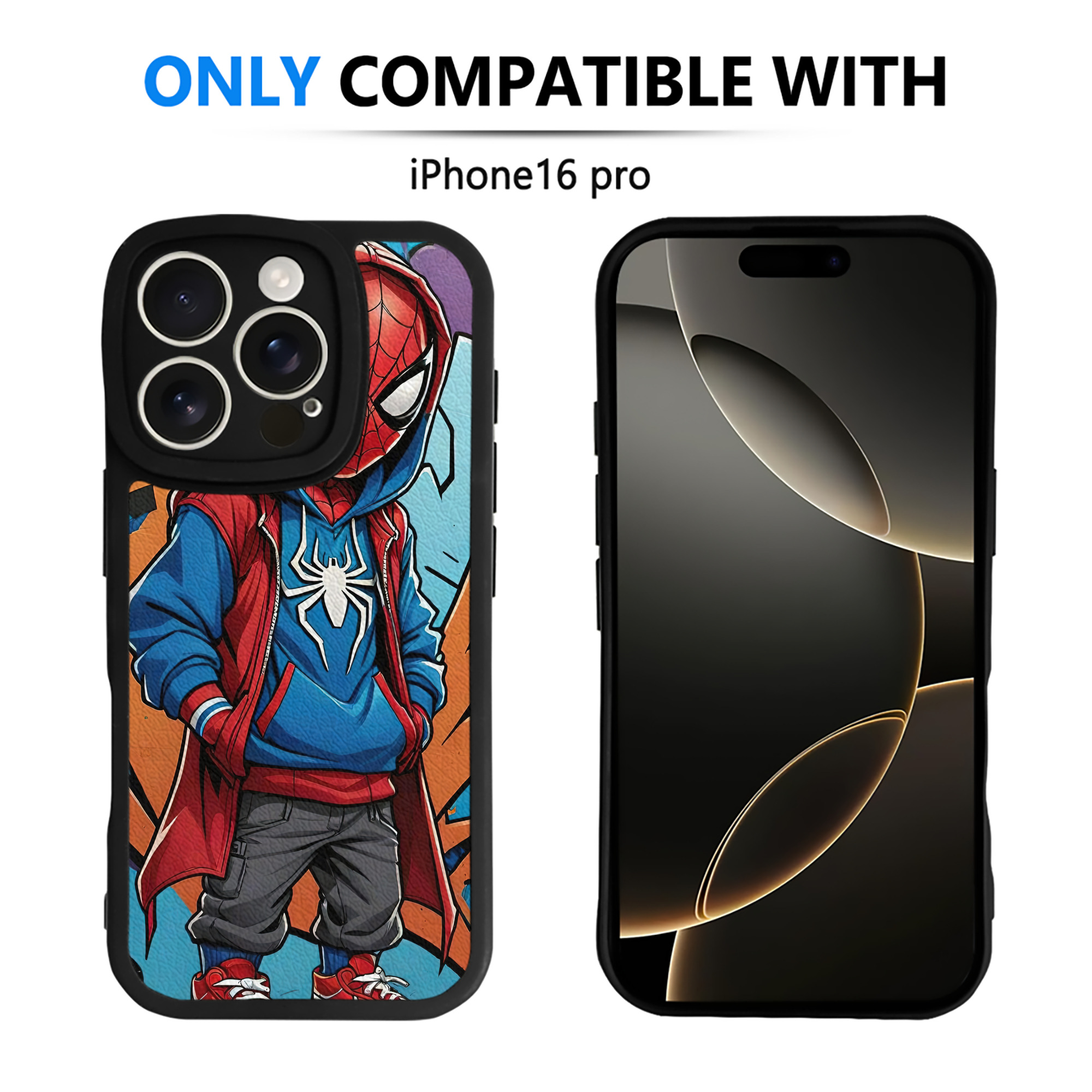 （画像用） Spider Man スパイダーマン 【iPhone 16シリーズ対応】シリコンスマホケース（レザー調） 材質：シリコン